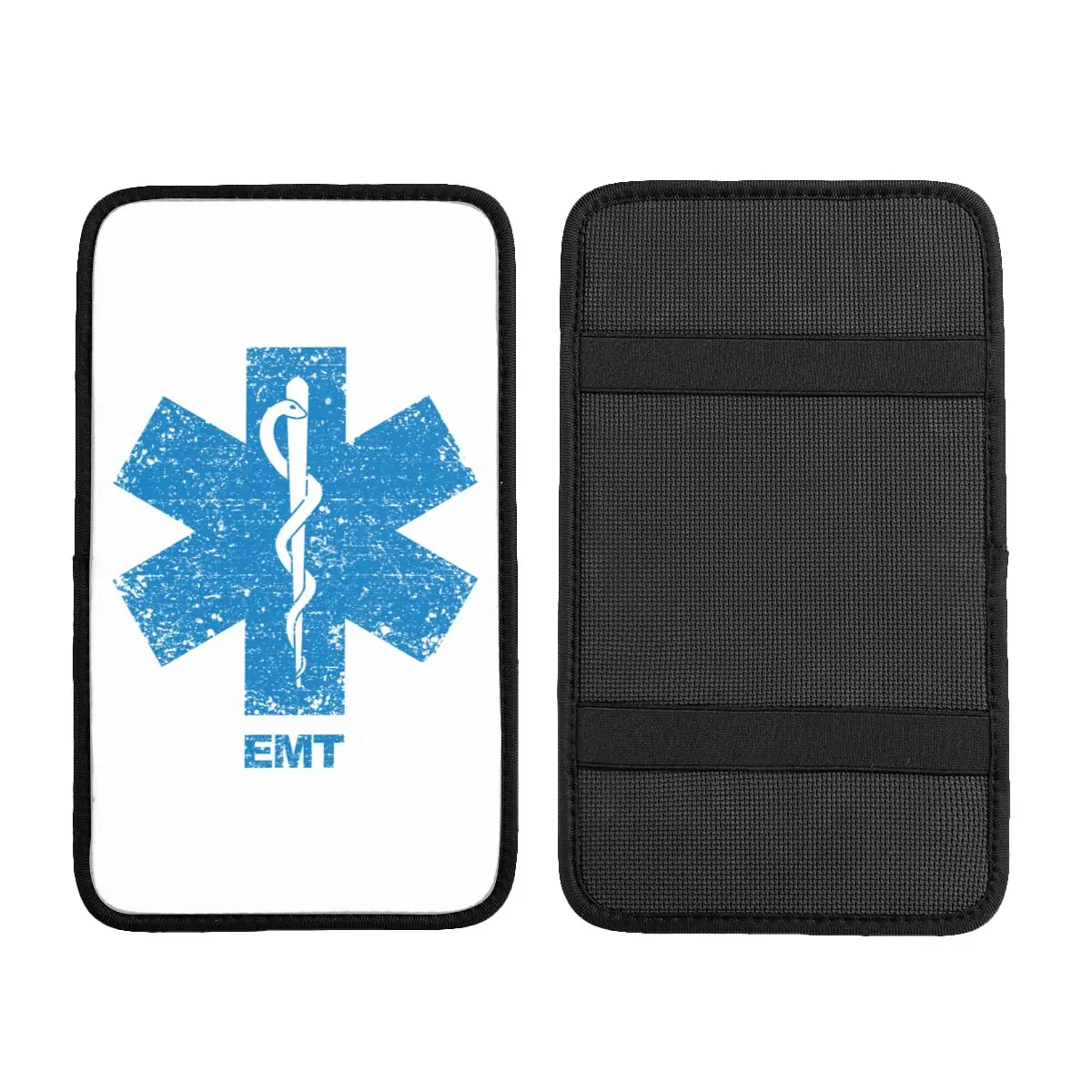 Custom Emt Star Of Life Car Armrest Cover Soft Paramedic Medic Ambulance Center Console Pad Storage Box Protector Mat