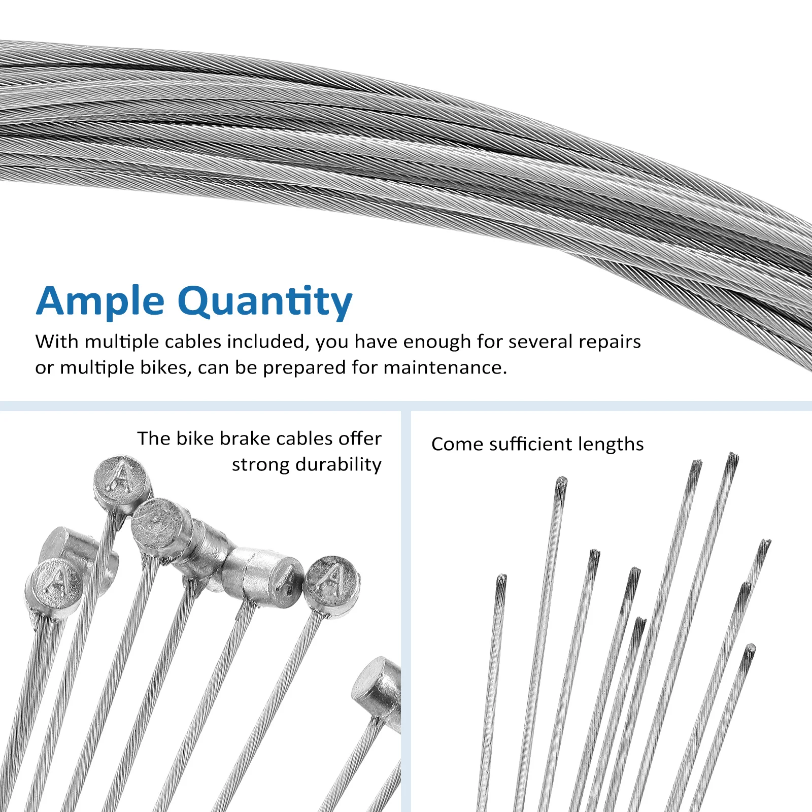 10Pcs Derailleur Cable Ample Quantity Durable Steel Wire Easy Installation Bike Brake Cable Bicycle Brake Cables