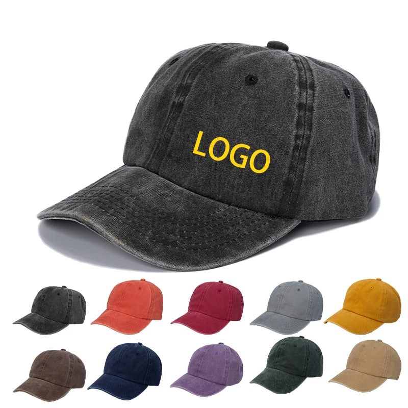 Personalized Vintage Distressed Washed Cotton Dad Hats For Men Women With Name Letter Print Embroidered Baseball Cap Custom Logo