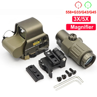 Hot Sale 558 Holographic Collimator Red Dot Sight G43/G33 3X G45 5X Magnifier Airsfot Hunting Gear W/20mm Rail Mounts & QD Lever