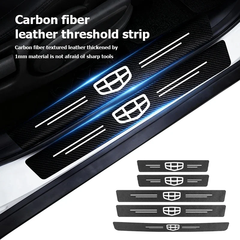 4Pcs Anti-Scratch Door Scuff Plate Guard Film For Geely EX5 Preface Starray Monjaro Tugella Coolray Geometry C Atlas Pro