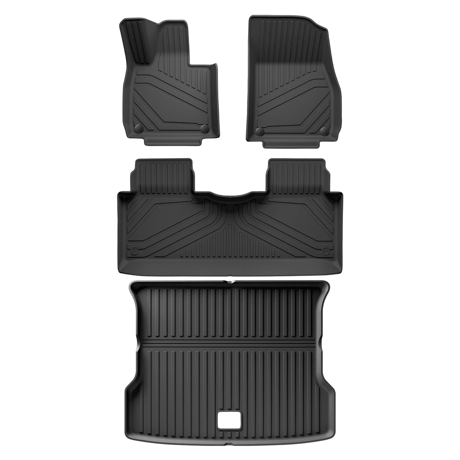 Für Xpeng G6 2023 2024 Autofußmatten Kofferraumauskleidung Kofferraummatte TPE 3D Fußmatte Allwetter SCHWARZ – Detail 10