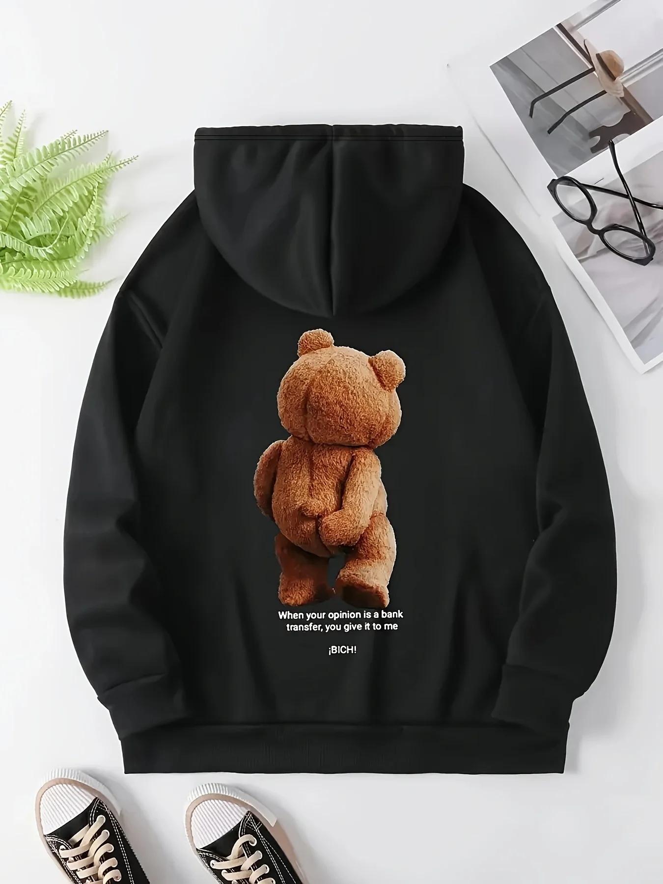

Bear Graphic Printing Autumn and Winter Cotton Men's and Women's Hoodies Casual Outdoor Street Sports Loose Training Brand Trend