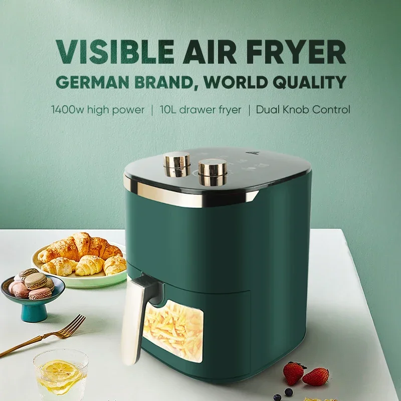 German Air Fryer Ovens 10L Capacity Household that Crisps, Roasts, Reheats, & Dehydrates, for Quick, Easy Meals