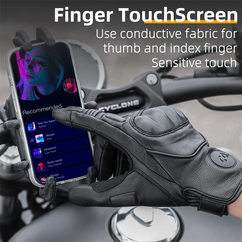 WEST BIKING Motorcycle Gloves Leather Comfortable Moto Gloves Men Women Touch Screen Motocross Glove Touch Screen Cycling Gloves