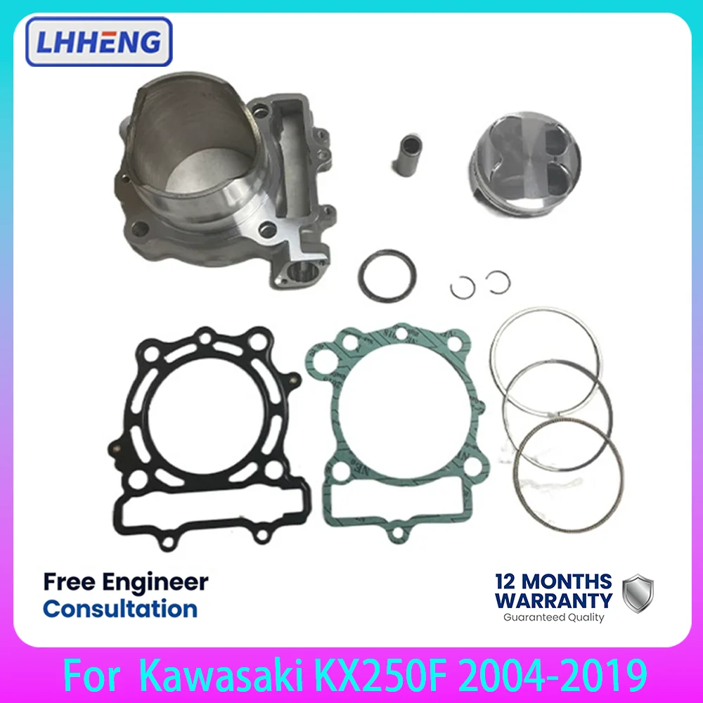 Cylinder Piston Kit For Kawasaki KX250F 2004-2019 77mm Ceramic Bore Top End Rebuild 11005-0005 13001-0052