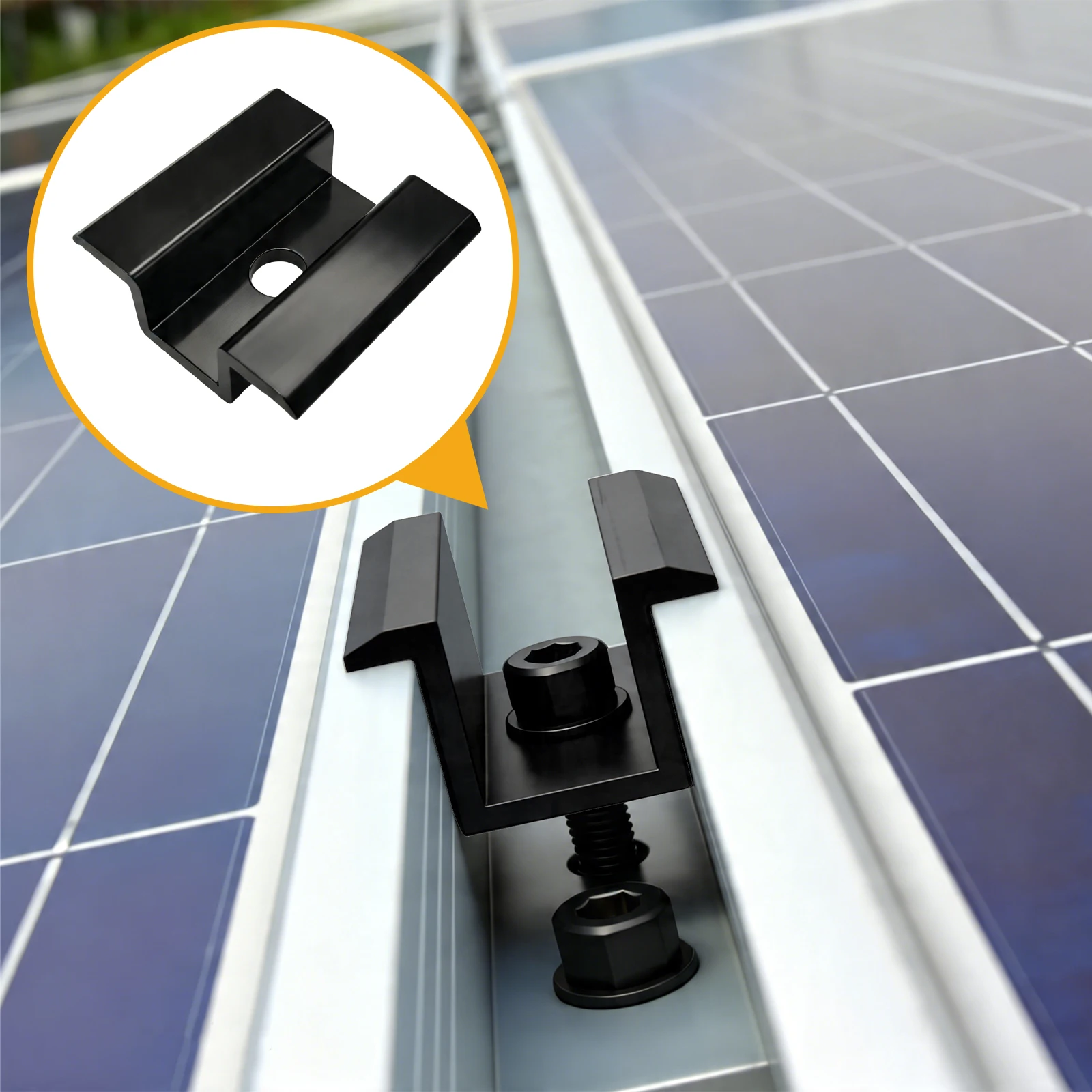 50/30/10PCS Solar Middle Clamp PV Aluminum Alloy Solar Panel Mounting Middle Bracket Clamp Support Accesssories image 5