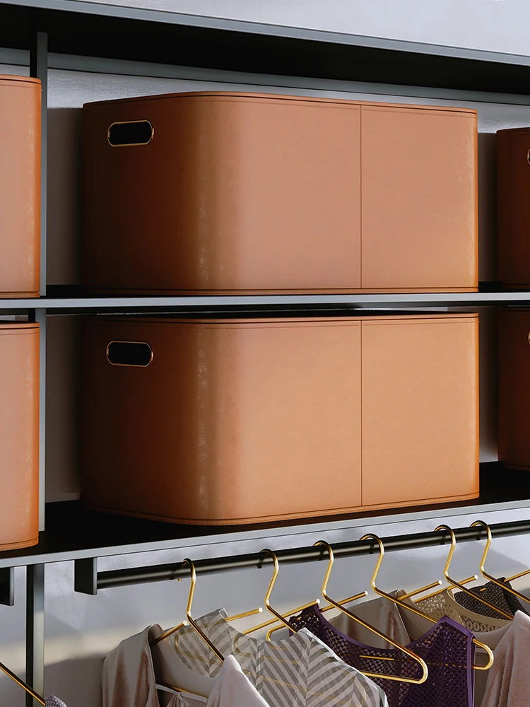 

Большой кожаный органайзер для хранения одежды и брюк с откидной крышкой ручной работы для дома и гардероба