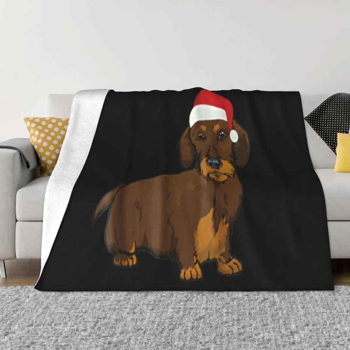 Bonito pijama navideño de perro salchicha de pelo de alambre, regalos de Navidad, fiesta, precio barato, manta de regalo puro