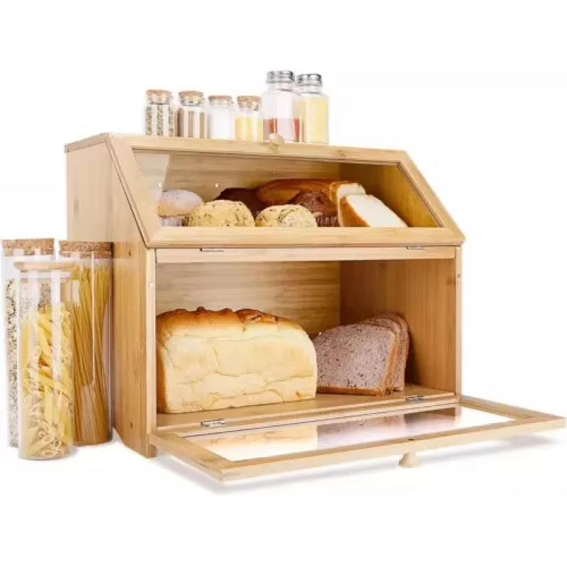 custom.Multifunctional Storage Box Bread Box with Cabinet Door