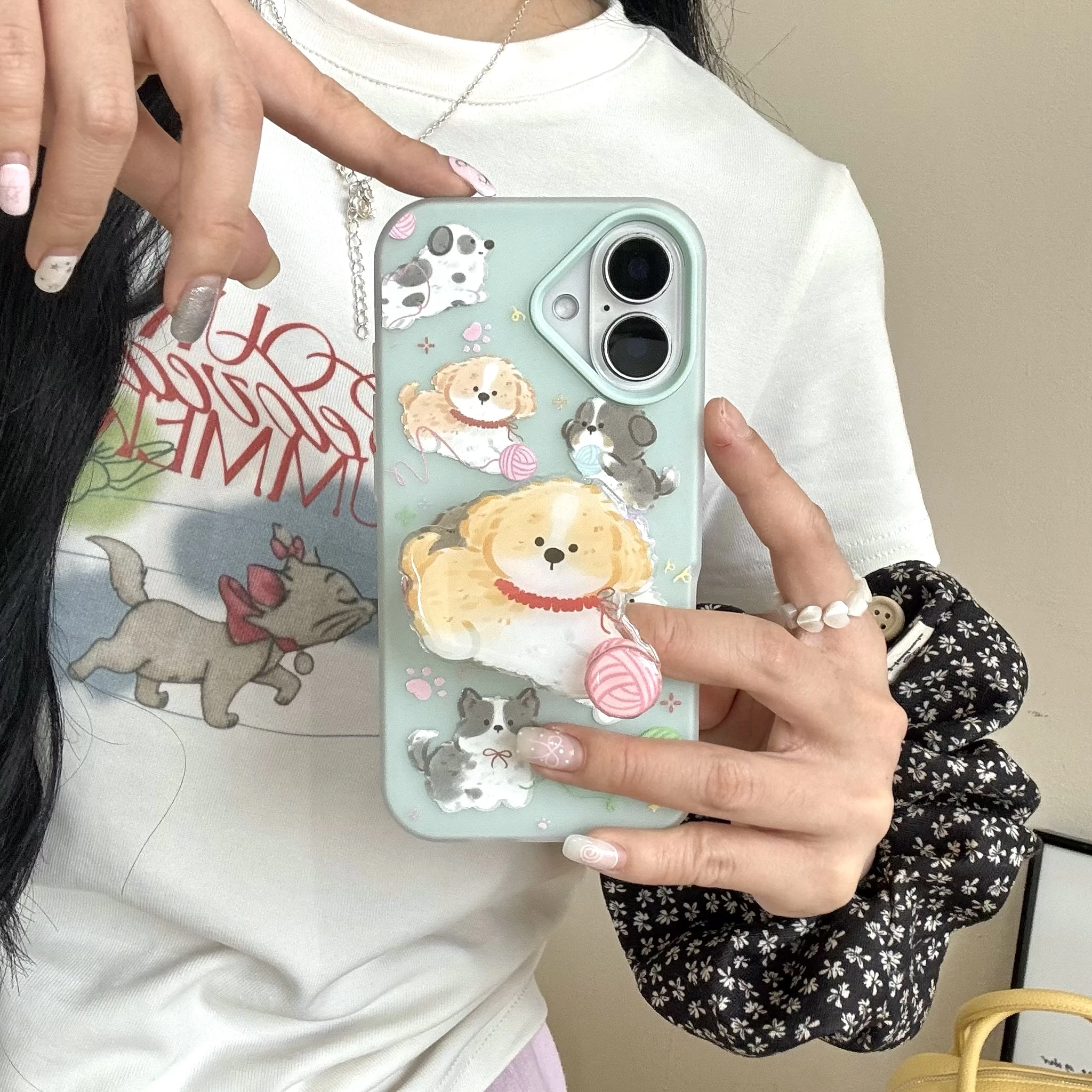 

Green Woolen Dog 2in1 Phone Case for iPhone 16 16Pro 16ProMax, 15 15Pro 15ProMax, 14 14Pro 14ProMax, 13 13Pro 13ProMax