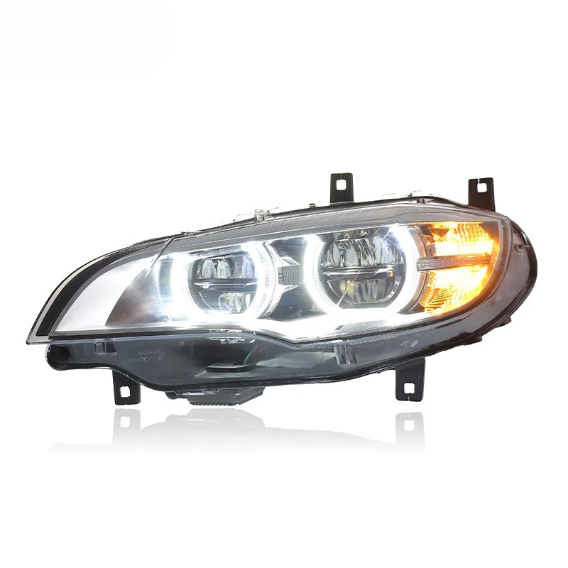 

A PairSuitable For 08-14 BMW X6 Headlight Assembly E71 Modified High-end LED Angel Eye Daytime Running Light Turn Signal