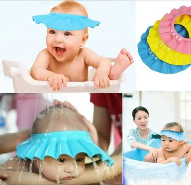 

Safe Shampoo Shower Bathing Bath Protect Soft Cap Hat For Baby Wash Hair Shield Children Bathing Shower Cap Hat Kids