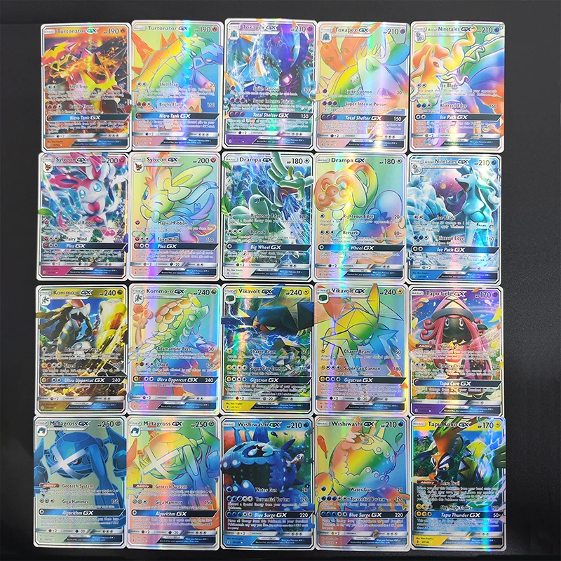 

20 шт./компл. DIY PTCG английский Sylveon Alolan Ninetales Drampa Turtonator Kommo-o Metagross GX коллекция хобби флэш-карта игрушка