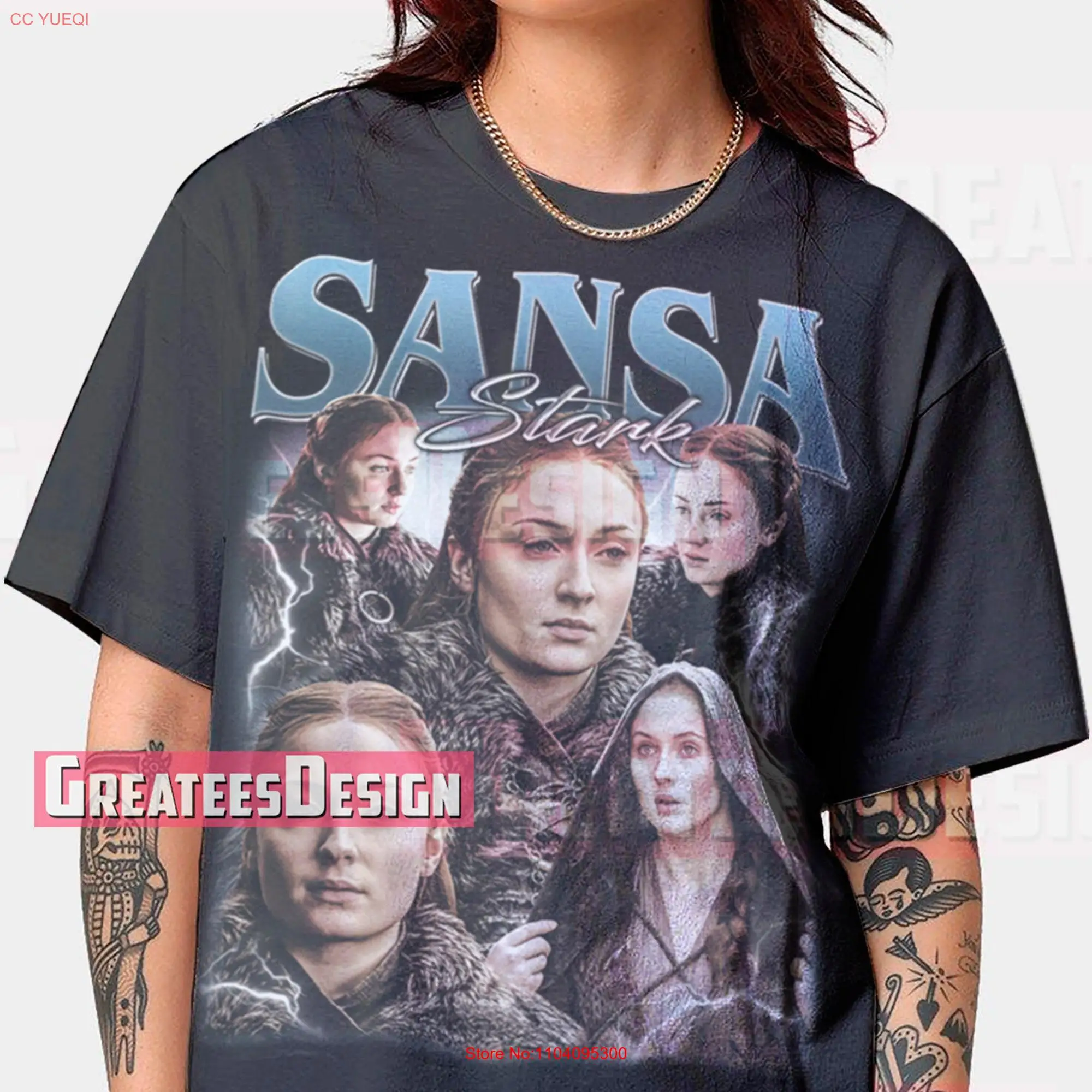 Limited Sansa Stark T Shirt Sophie Turner Oversize BGL831 long or short sleeves