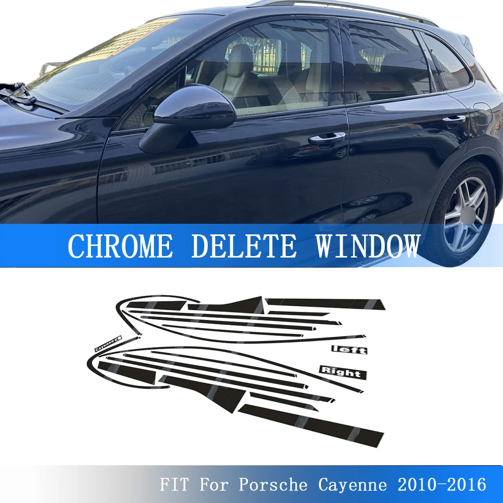 

Glossy Black PVC Car Window Decorative Strip Sticker For Porsche Cayenne 2010-2016 Exterior Protection Accessory