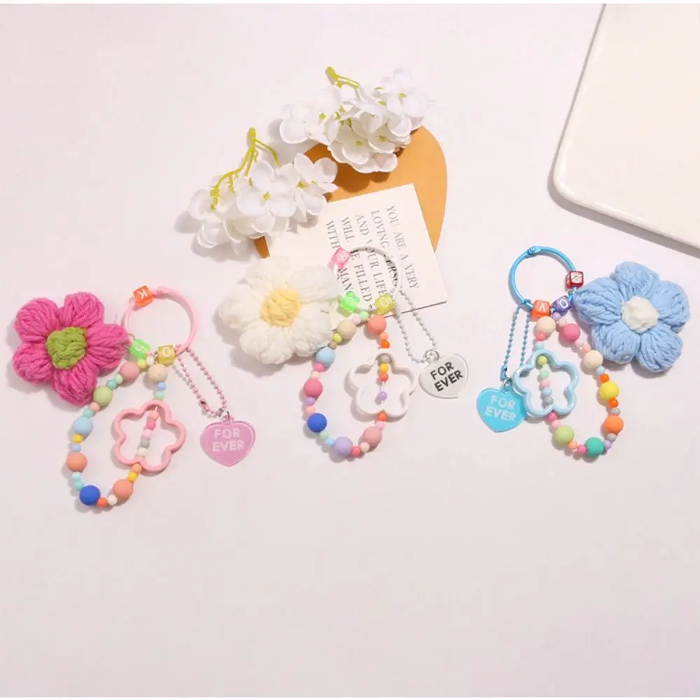 Colorful Keychain Pendant New Handmade Attractive Color Keychain Five-petaled Flowers Acrylic Bag Decoration