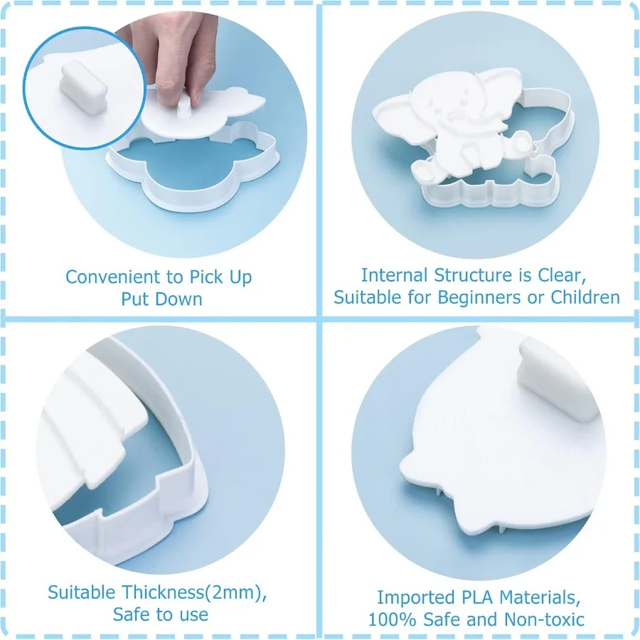 3D Ce Cutter with Baby Rattle Stampers Baby Shower Cake Mold Fondant Decorating Tools Mold for Sugar Craft Baking Mould ' Birth