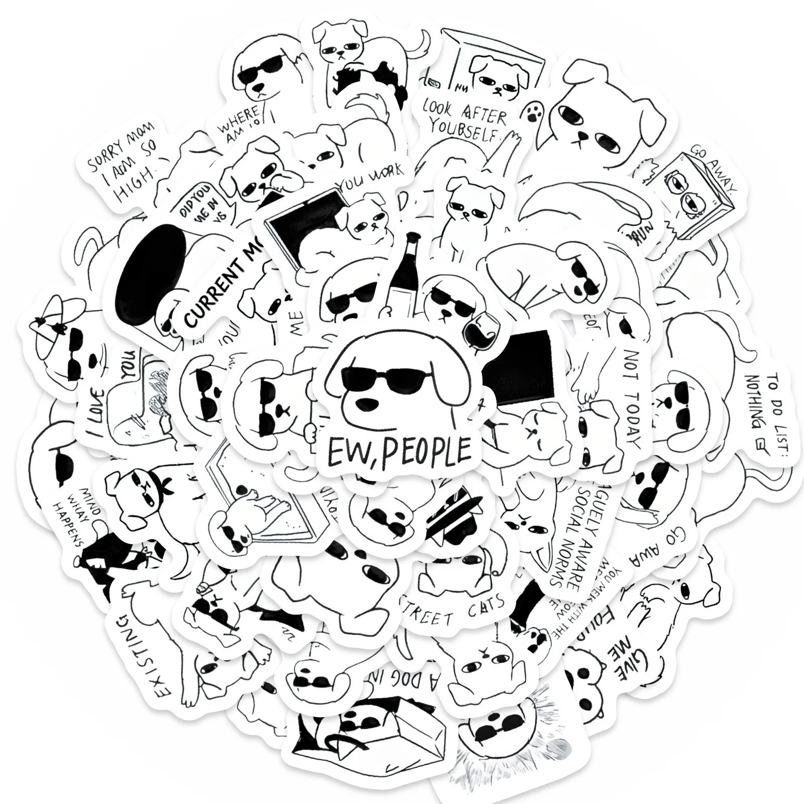 10/50PCS Super Cute Dog MEME Graffiti Stickers Exquisite Fashion Sticker for Phone Computer Notebook Stationery DIY Toys Secret