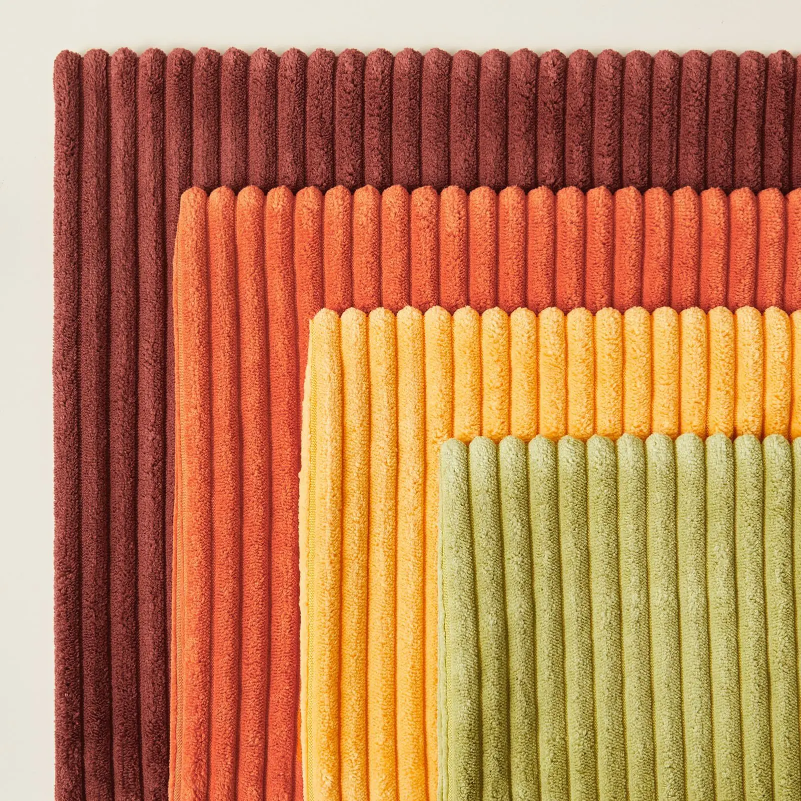 Green Fall Pillow Cover Corduroy Solid Striped Pillowcase Modern Decor Cushion Pillow Cases for Couch Sofa Bedroom Living Room