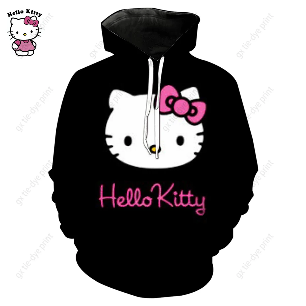 Hello Kitty Hoodies Men Women Hooded Pullover Sweatershirt Male Female Student Hip Hop Hoddie Sweatshirts