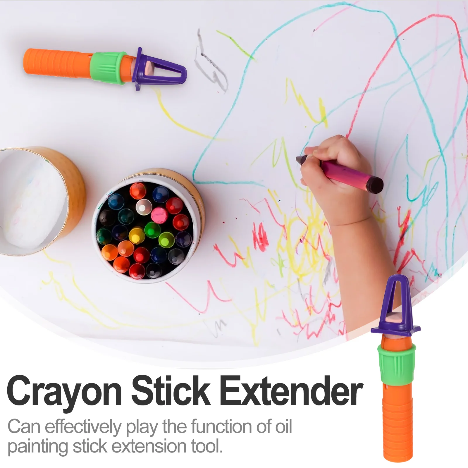 

15Pcs Plastic Crayon Extender Drawing Crayon Sharpener Cap Smooth Finish Long Usable Life Easy to Use Art Craft Tool for School