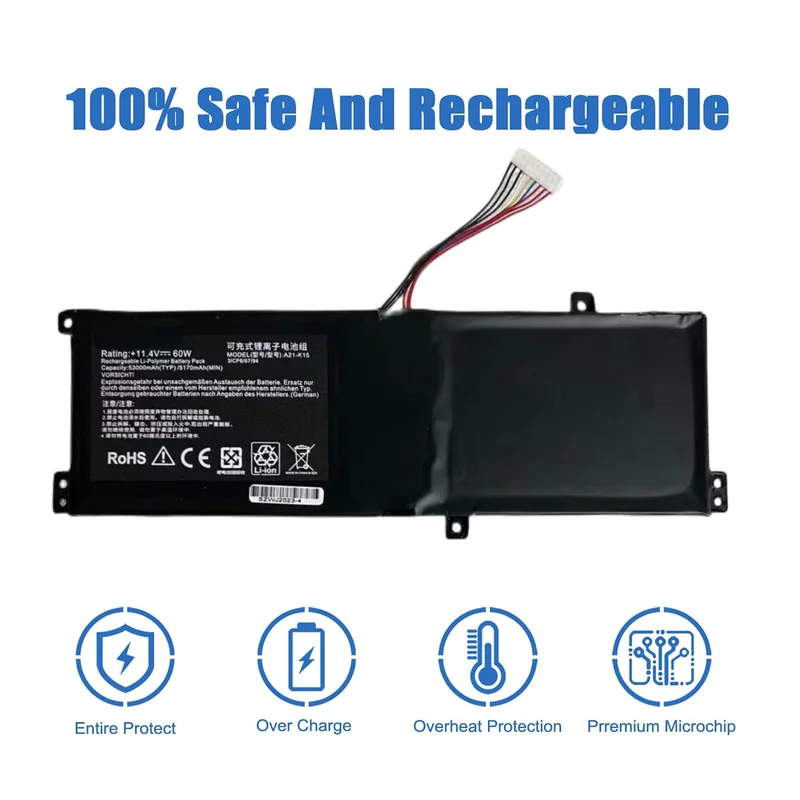 Brand New A21-K15 60W 11.4V Applicable Machenike F117-V/VG65T Battery F11 7-Volt-ampere F1 1 7-VB