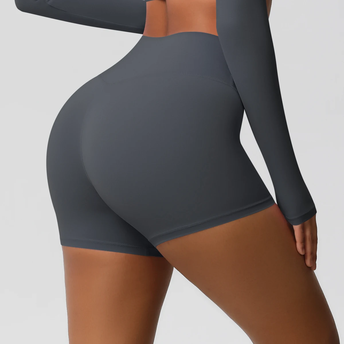 Damen-Sportshorts, Yoga-Shorts, nacktes Gefühl, hohe Taille, Yoga-Shorts, Push-Up, Fitness-Leggings, Bauchkontrolle, Yoga, schmale Shorts – Detail 25