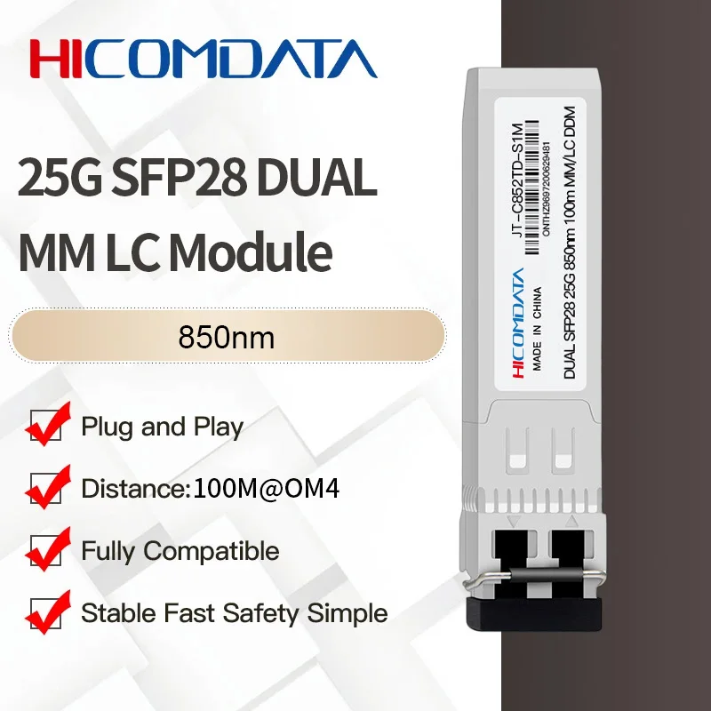 

25G SFP28 SR Optical Transceiver Module SFP28 25GBASE-SR 850nm 100m MMF Duplex LC for Compatible Cisco MikroTik Intel...