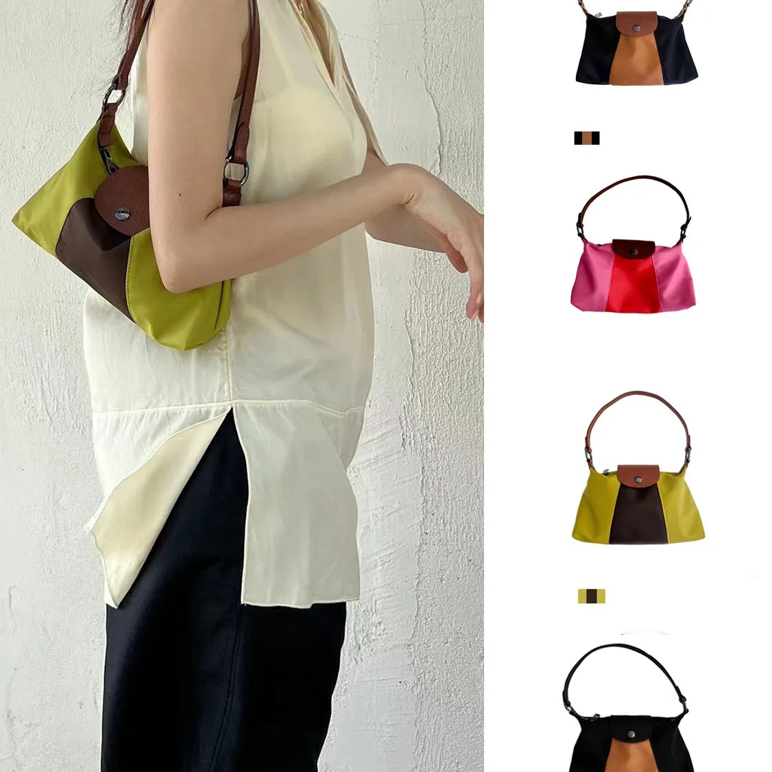 NEW Casual Nylon Hobos Crossbody Bag for Women Designer Shoulder Bags Tote Lady Travel Shopper Bag Female Purses 2024