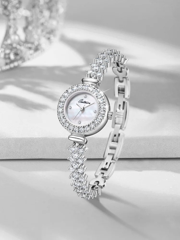 SOTOIRU Watches For Women Luxury Designer Quartz Wristwatch Fashion Silver Ladies Waterproof Clock Gift Birthday/Valentine's Day