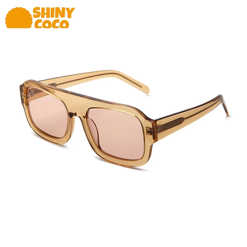 

ShinyCoCo Luxury Brand European And American Retro Large Framed Sunglasses Classic Square Framed High End Sheet Sunglasses
