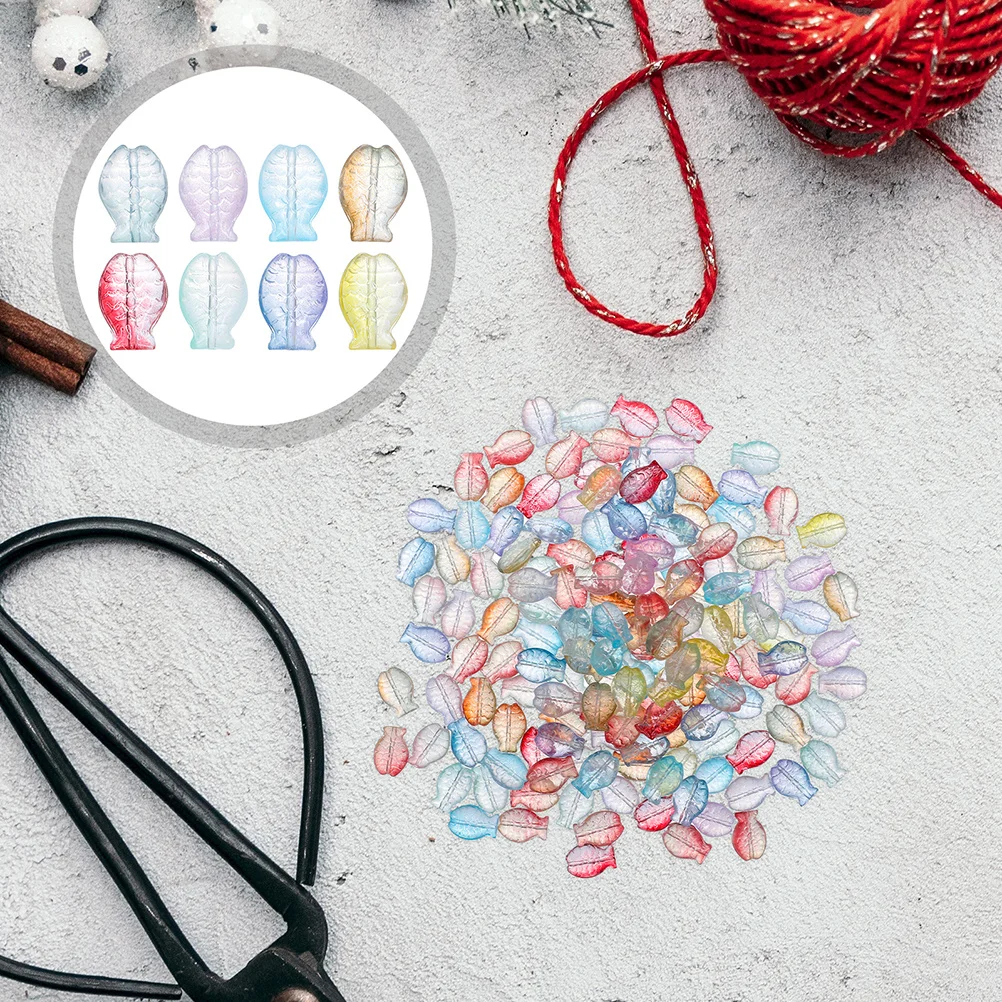 

90 шт., стеклянные бусины в форме рыбы, браслет «сделай сам», ожерелье, кулон, принадлежности для изготовления ювелирных изделий, декор, домашняя вечеринка, подарок, стеклянные крошечные бусины в виде рыбок