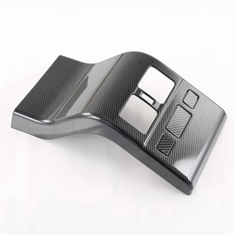 Car Carbon Fiber Rear Air Condition Vent Outlet Frame Anti-Kick Panel Cover Trim for Toyota Bz4X 2022 2023