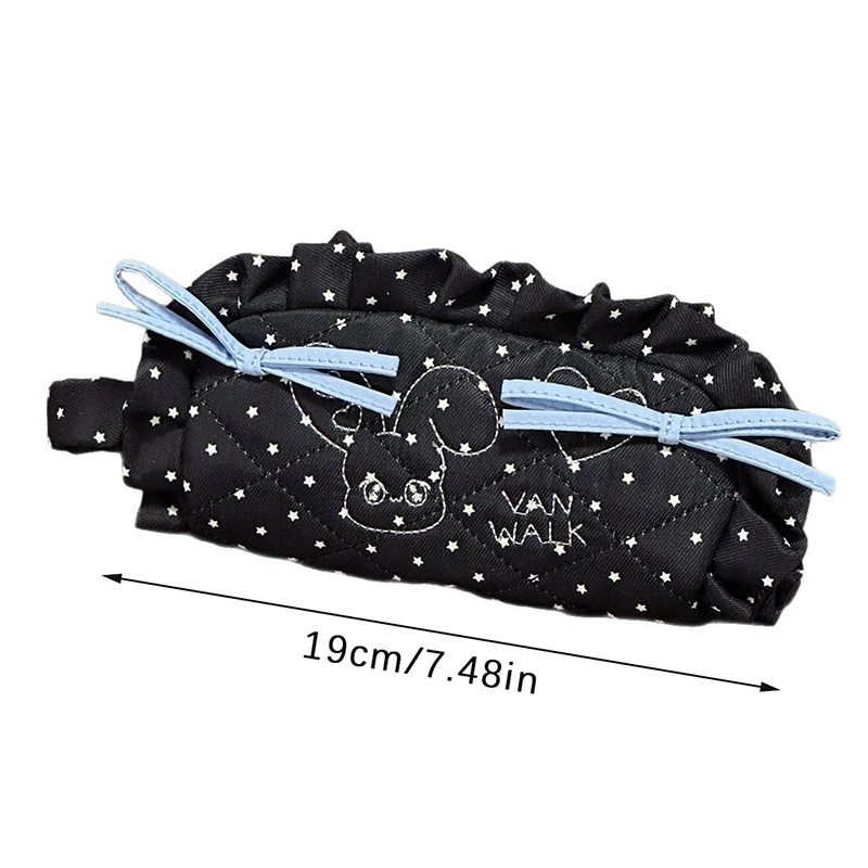 1pcs High-value Cute Dumpling Pencil Case For Girls Large-capacity Cosmetic Bag Student Cartoon Print Stationery Storage Bag