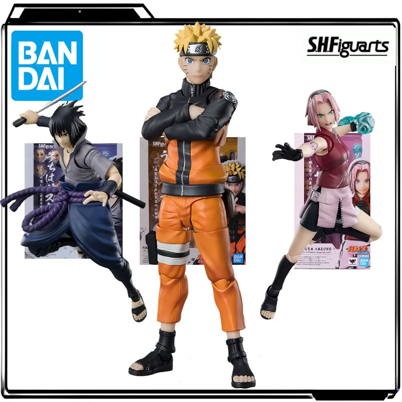 

Bandai Genuine S.H.Figuarts Anime Figure Sasuke Uchiha & Naruto Uzumaki & Sakura Haruno Action Figure Toys for Boys Kids Gift