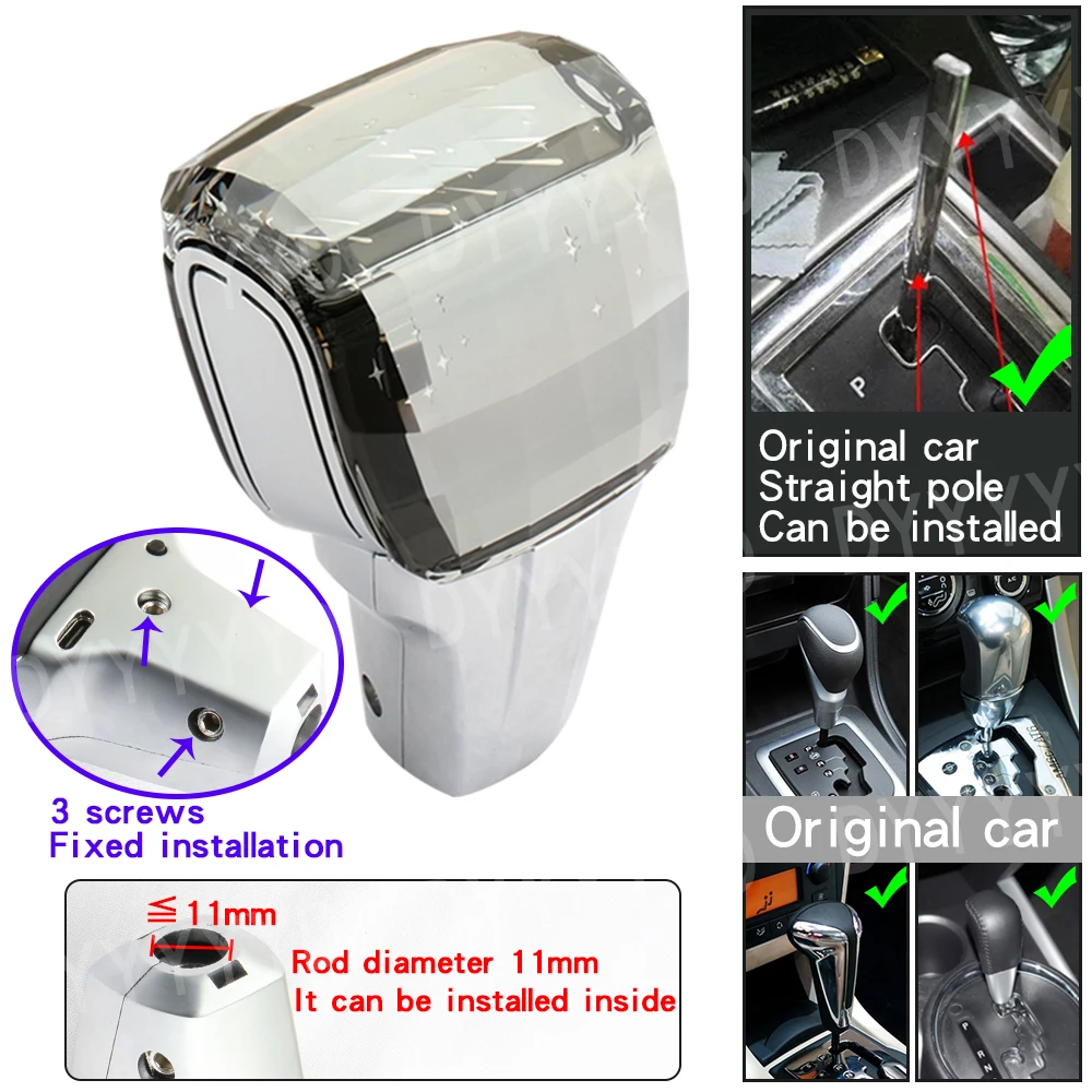 

LED Crystal Gear Shift Knob for Peugeot 106 206 207 307 308 408 508 2008 301 for Citroen C2 C3 C4 C5 Picasso Elysee C-Triomphe