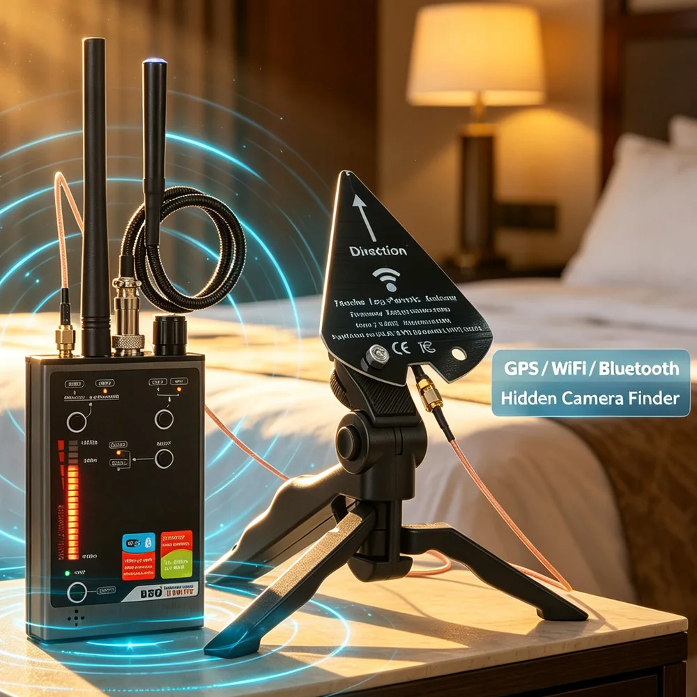 1MHz‑12GHz RF Bug Detector High Sensitivity Scanner GPS Tracker Spy Microphone WiFi 2.4G 5.8G 4G 5G Signal Detection Spy Gadget