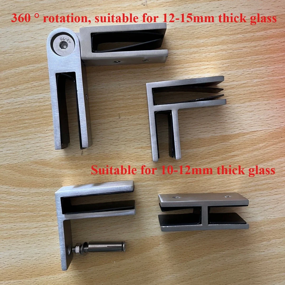 1 piece of 304 stainless steel railing glass clip for swimming pool fence balcony deck glass bracket