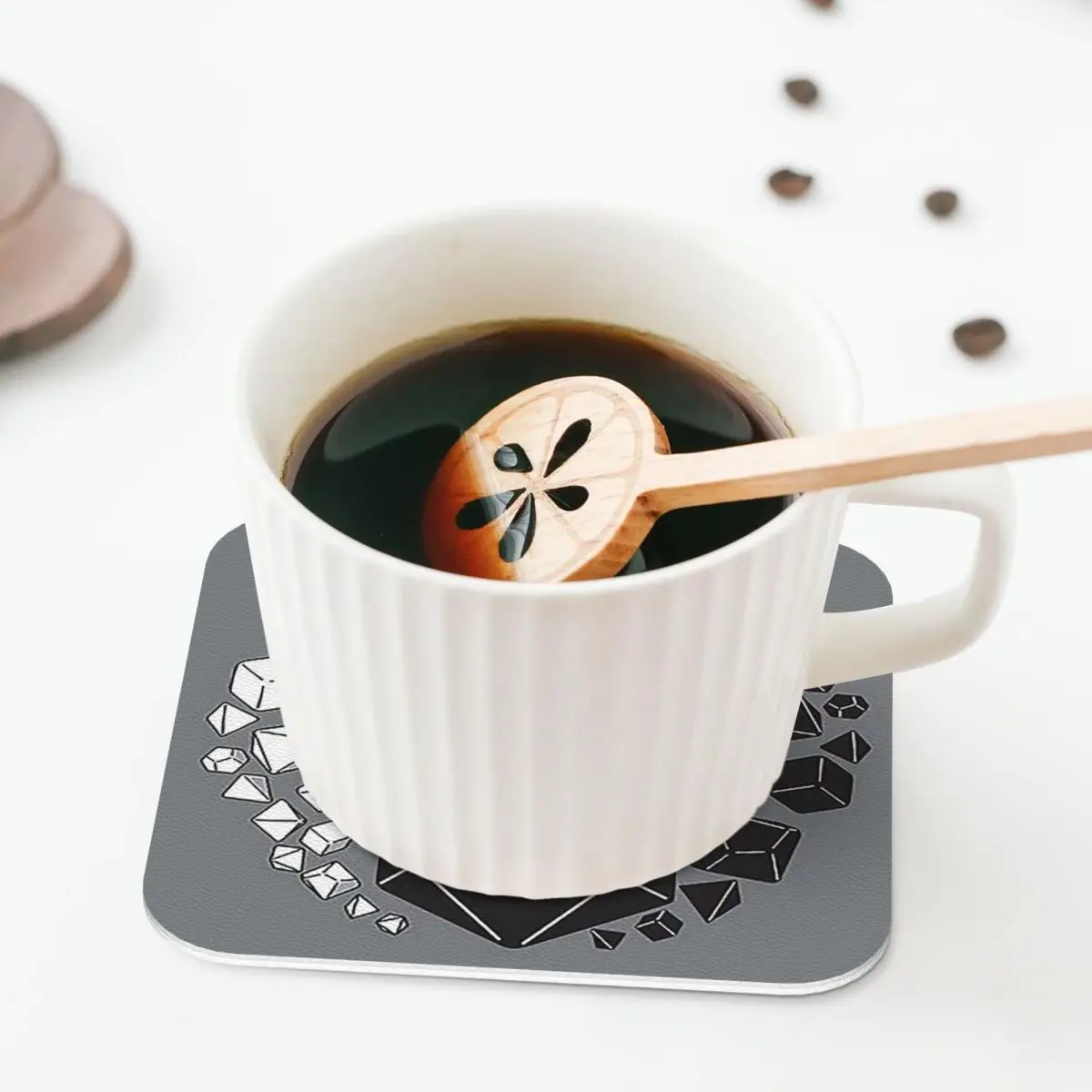 Gaming Yin Yang Coasters Kitchen Placemats Waterproof Insulation Cup Coffee Mats For Decor Home Tableware Pads Set of 4