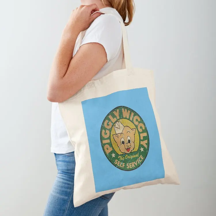 

Vintage Piggly Wiggly Tote Bag woman shopping bag cute pouch bag Canvas for women tote bags men