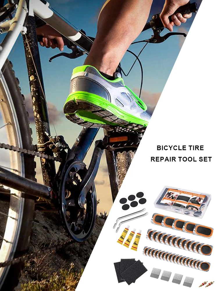 المطاط الأنبوب الداخلي الترقيع الحرة الباردة التصحيح تسرب دراجة دراجة الإطارات طقم تصليح دراجة دراجة طقم تصليح الإطارات المسطحة المحمولة الجنين