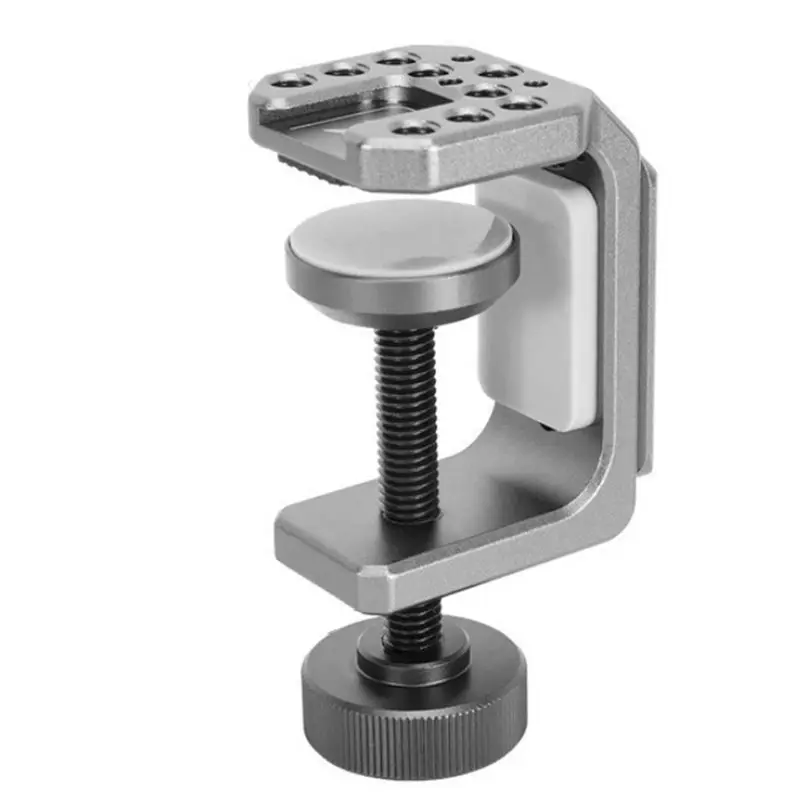 FFYY-Nato Rail Compatible C-Clamp Desktop Mount For Camera/Smartphone Holder Adjustable Desk Clamp Includes Cold Shoe Mount