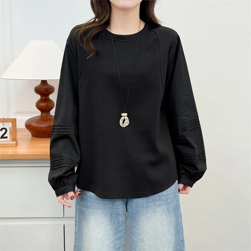 Sudadera Fruncida Manga Larga Talla Grande Mujer - alternate angle