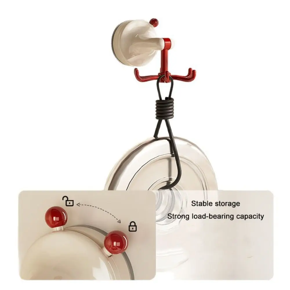 

360° Rotating Kitchen Suction Cup Hook Space Saving Dopamine Rotating Hook Punch-free Sturdy Wall Mounted Storage Hook