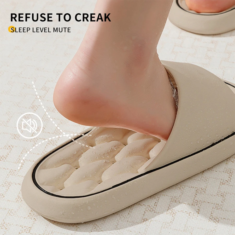 Soft EVA Cloud Slippers For Men Women Hollow Grid Sole Bathroom Shower Slides Non-Slip Quick Dry Indoor Home Floor Couple Sandal