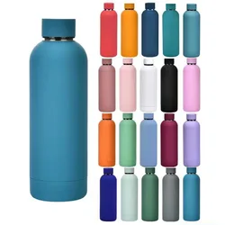 New Stainless Steel Double Wall Small Mouth Bottle Thermos Bottle Outdoor Sports Portable Frosted Water Cup