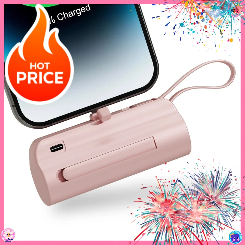 

Мини-Power Bank Портативное зарядное устройство для телефона емкостью 4500 мАч, капсула с двумя портами USB-C для IPhone16/15/15 plus/15 pro/15 pro Max/Android