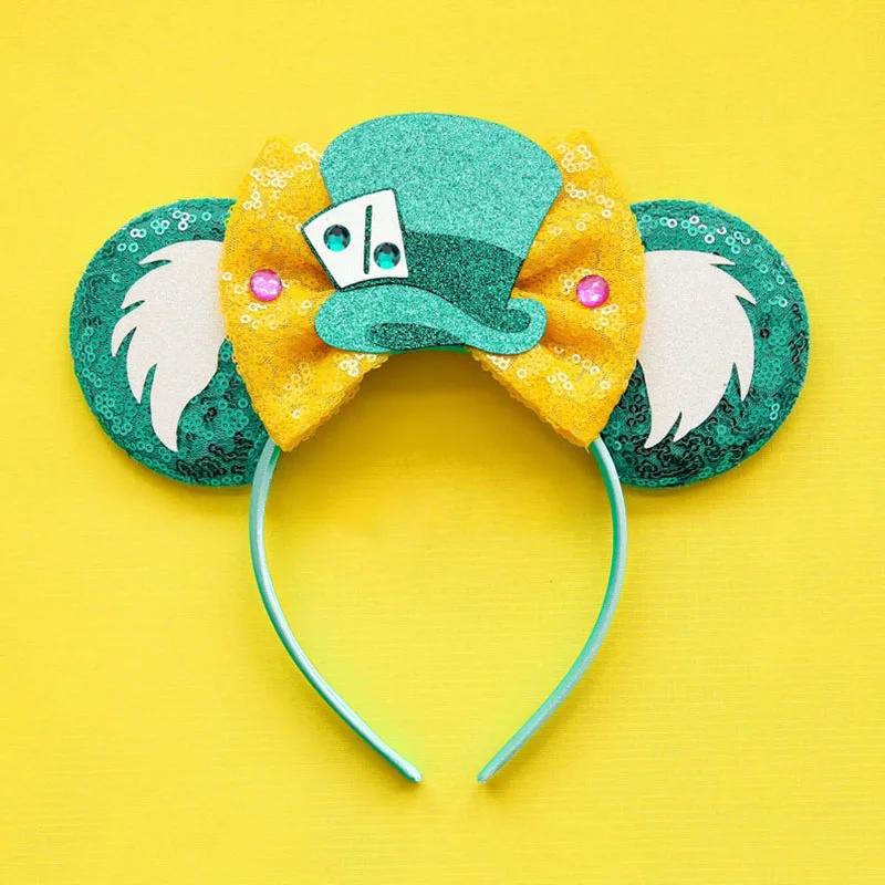 Disney Alice In Wonderland Hair Band Girls Red Queen Hair Accessories Kid Mad Hatter Head Band Women Cheshire Cat Ears Headbands