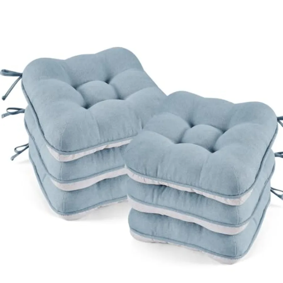 

Chair Cushions for Dining Chairs Set of 63.5 Thick Kitchen Table Chair Pads with Ties Non Slip Backing and Covers Seat Cushion